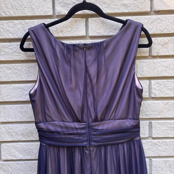 Laura Petites Mesh Detail Fit & Flare Dress Pink/Navy Sz 12P - Picture 10 of 14